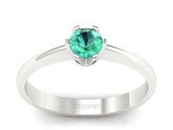 Złoty pierścionek ze szmaragdem białe złoto - P15290bsm