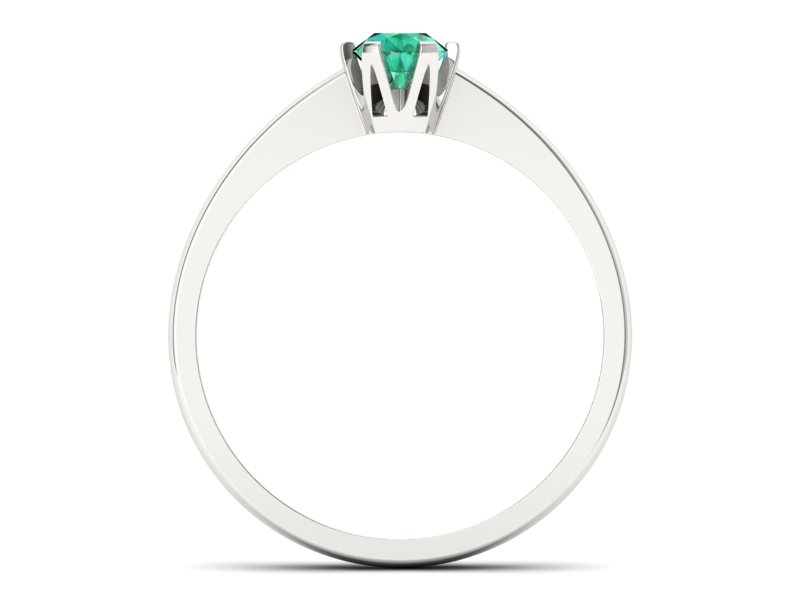 Pierścionek z białego złota ze szmaragdem brylantowym - P15290bsm - 2