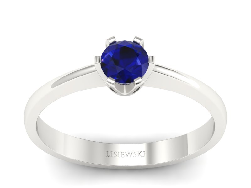 Pierścionek z białego złota ze spinelem brylantowym - P15290bsp - 1