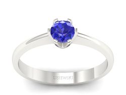 Złoty pierścionek z szafirem białe złoto - P15290bszc