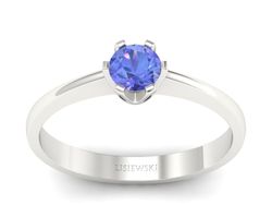 Złoty pierścionek z tanzanitem białe złoto - P15290bt