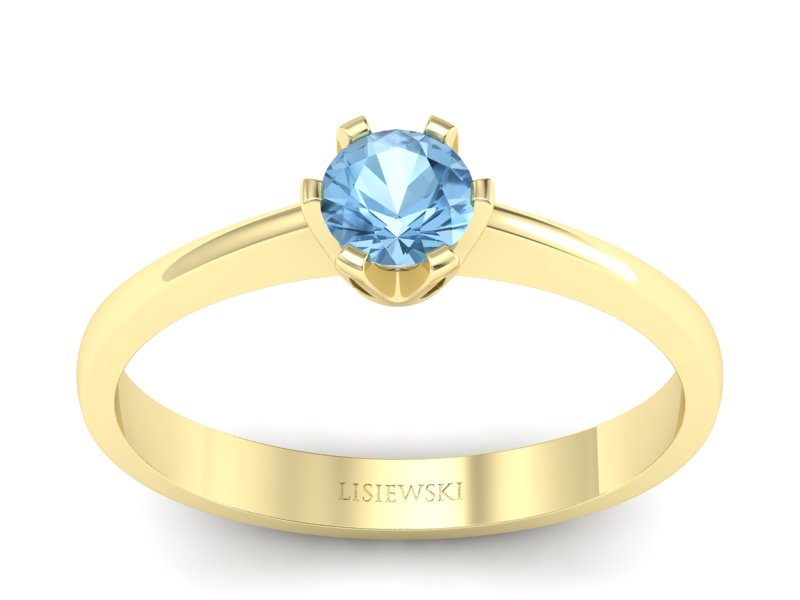 Złoty pierścionek z topazem żółte złoto - P15290za - 1