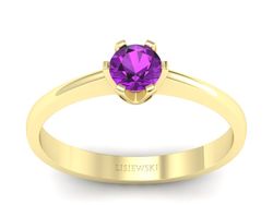 Złoty pierścionek z ametystem żółte złoto - P15290zat