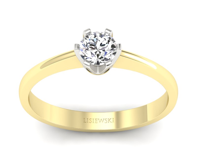 Pierścionek zaręczynowy z brylantem - P15290zb - 1