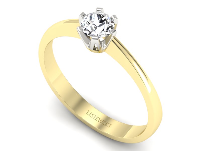 Pierścionek zaręczynowy z brylantem złoto 585 - P15290zb