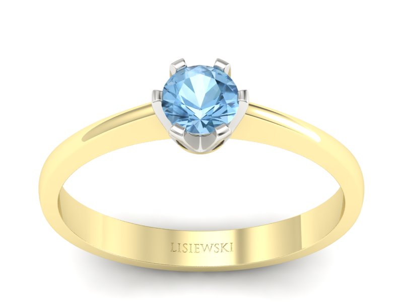 Pierścionek z topazem z żółtego i białego złota - P15290zba - 1