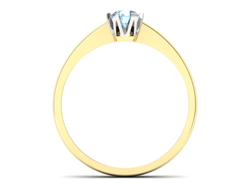 Pierścionek z topazem z żółtego i białego złota - P15290zba - 2