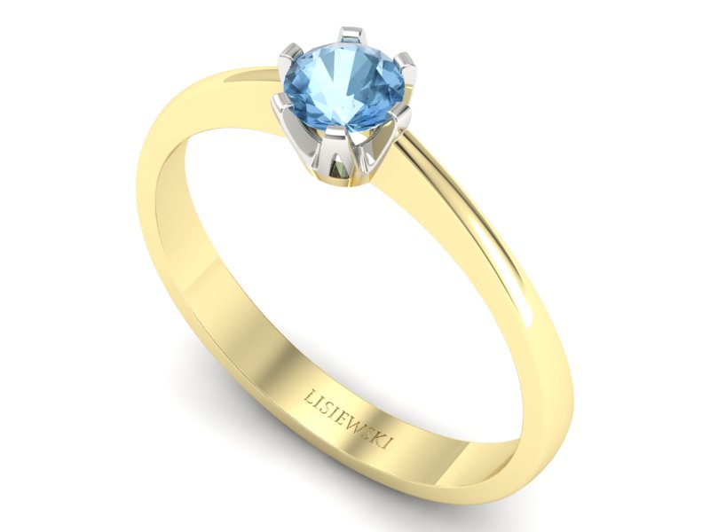 Pierścionek z topazem z żółtego i białego złota - P15290zba - 3