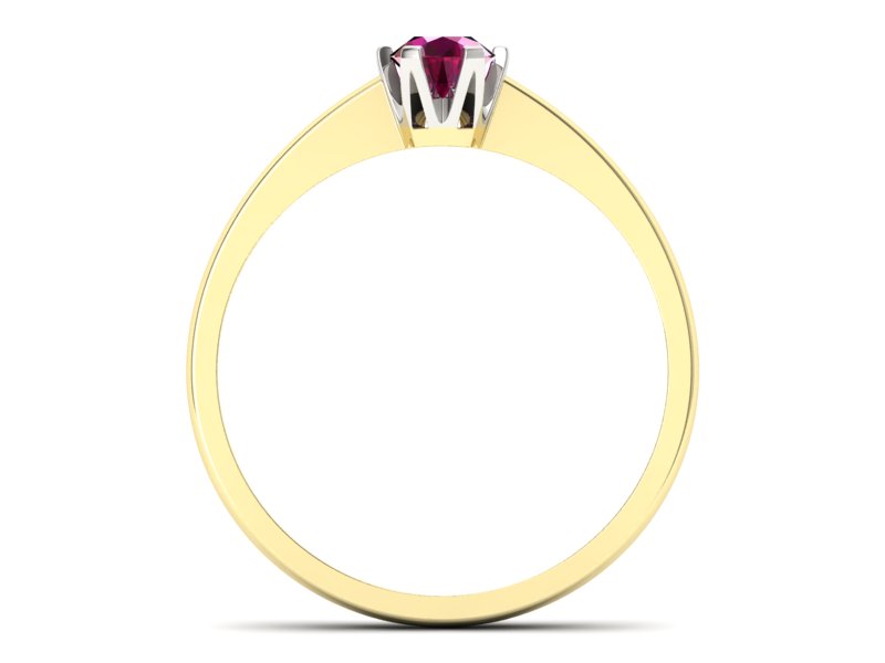 Pierścionek z rubinem z żółtego i białego złota - P15290zbr - 2