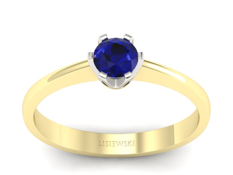 Pierścionek ze spinelem żółte białe złoto 585 - P15290zbsp - 1