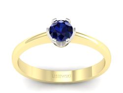 Pierścionek z szafirem żółte i białe złoto - P15290zbsz