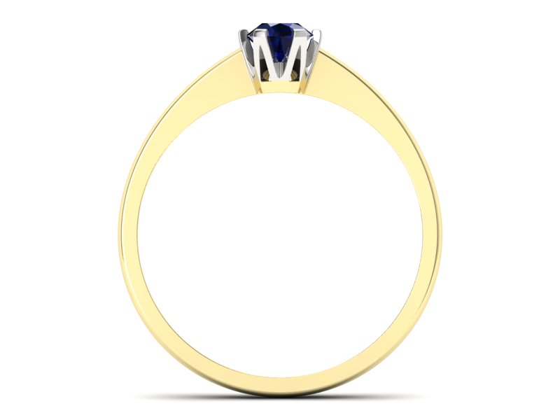 Pierścionek z szafirem żółte i białe złoto - P15290zbsz - 2