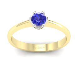 Pierścionek z szafirem żółte i białe złoto - P15290zbszc