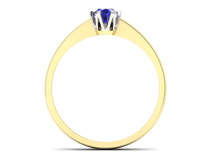Pierścionek z szafirem żółte i białe złoto - P15290zbszc - 2