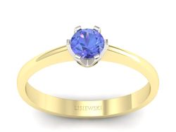 Pierścionek z tanzanitem żółte i białe złoto - P15290zbt
