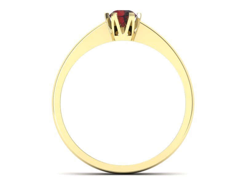 Złoty Pierścionek z granatem żółte złoto 585 - P15290zgr - 2
