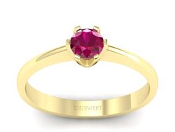 Złoty pierścionek z rubinem żółte złoto - P15290zr