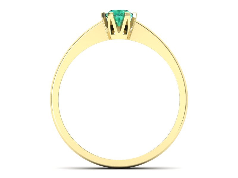 Złoty pierścionek ze szmaragdem żółte złoto - P15290zsm - 2