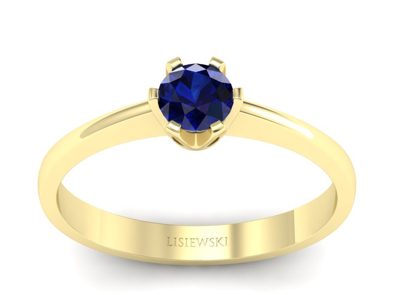 Złoty pierścionek z szafirem żółte złoto - P15290zsz - 1