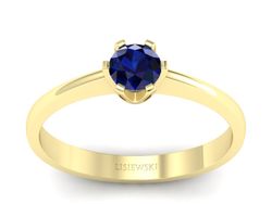 Złoty pierścionek z szafirem żółte złoto - P15290zsz
