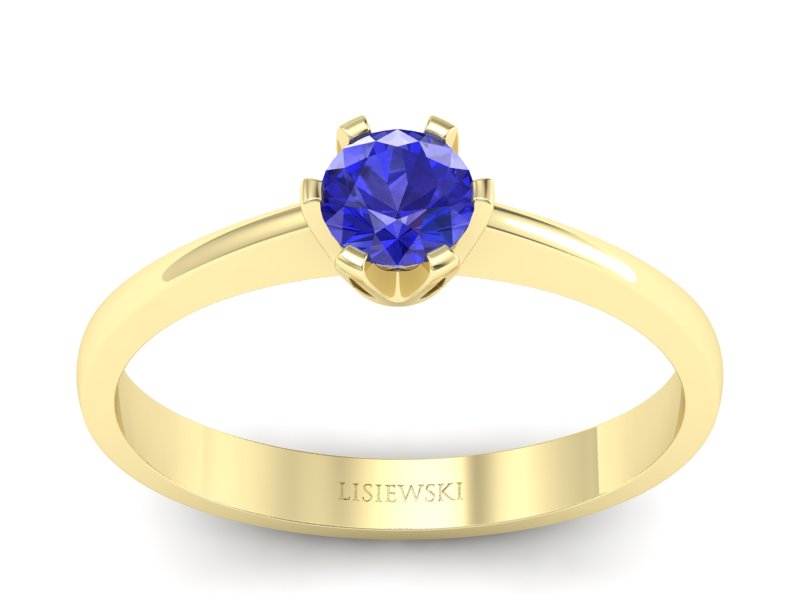 Złoty pierścionek z szafirem żółte złoto szafir - P15290zszc - 1