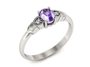 Pierścionek z tanzanitem białe złoto i brylantami