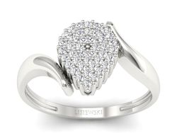 Pierścionek zaręczynowy z brylantami białe złoto - P15297b