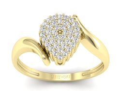 Złoty pierścionek z brylantami żółte złoto - P15297z