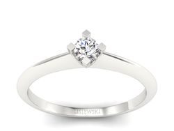 Złoty pierścionek z brylantem białe złoto - P15300b