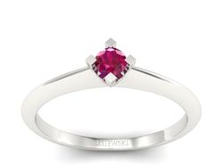 Złoty pierścionek z rubinem białe złoto - P15300br