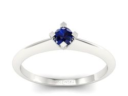 Złoty pierścionek z szafirem białe złoto - P15300bsz