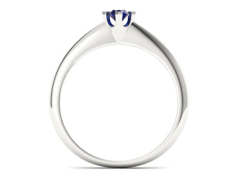 Złoty pierścionek z szafirem białe złoto - P15300bsz - 2