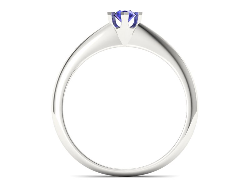 Złoty pierścionek z szafirem białe złoto - P15300bszc - 2