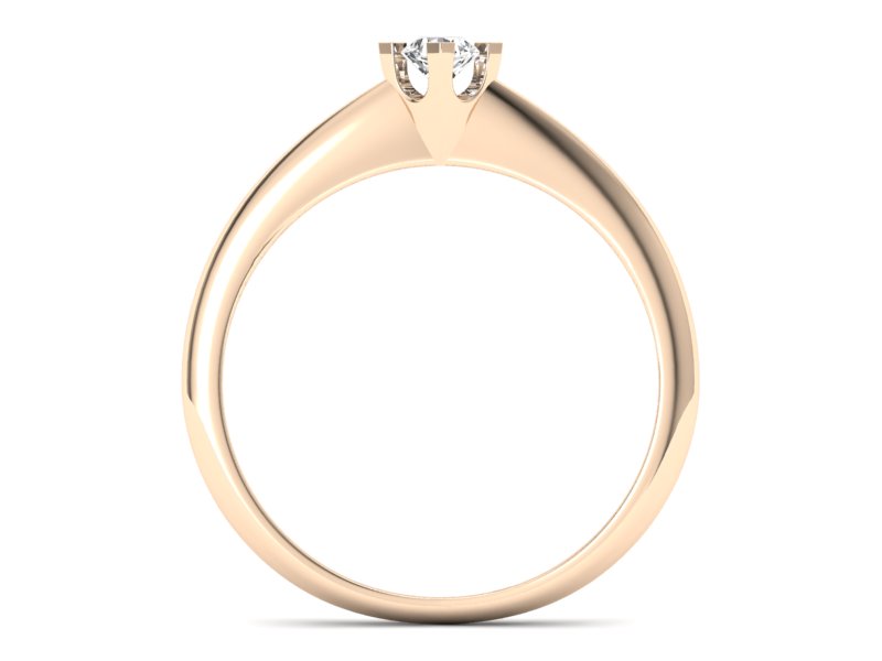 Złoty pierścionek z brylantem różowe złoto - P15300c - 2