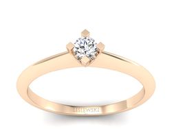 Złoty pierścionek z brylantem różowe złoto - P15300c