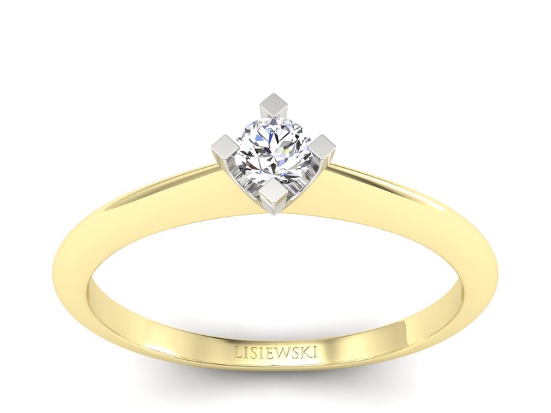 Pierścionek zaręczynowy z brylantem - P15300zb - 1