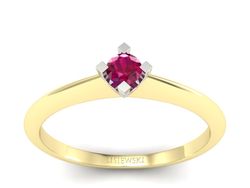 Pierścionek z rubinem z żółtego i białego złota - P15300zbr