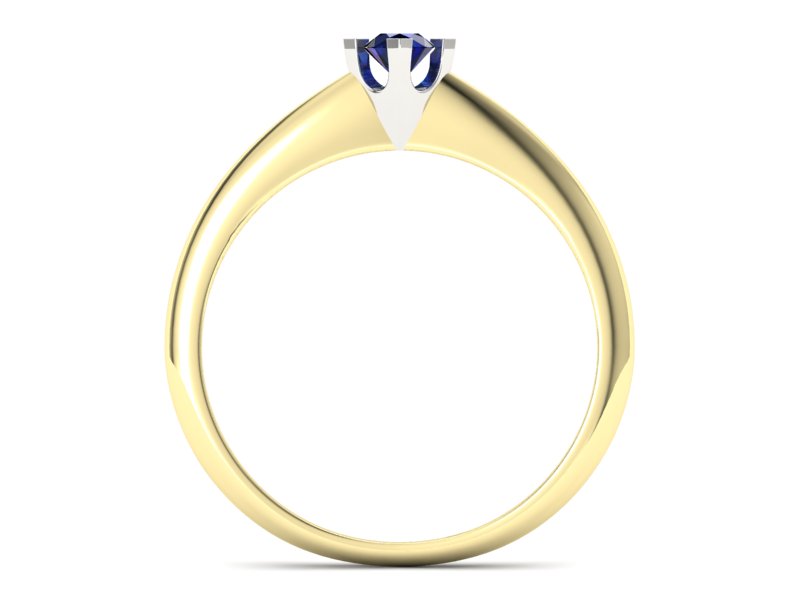 Pierścionek z szafirem żółte i białe złoto - P15300zbsz - 2