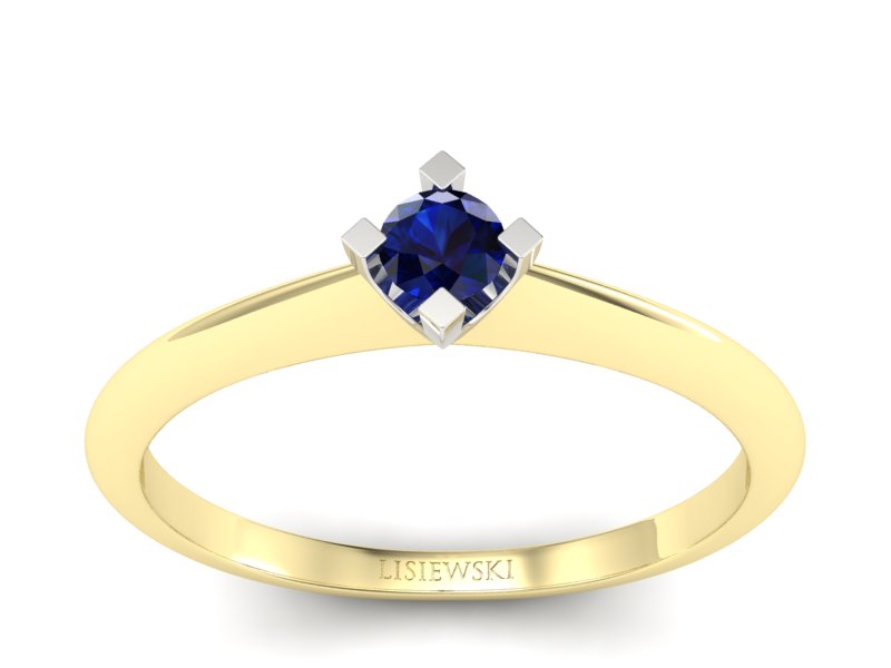 Pierścionek z szafirem żółte i białe złoto - P15300zbsz - 1