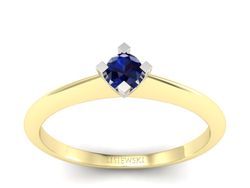 Pierścionek z szafirem żółte i białe złoto - P15300zbsz