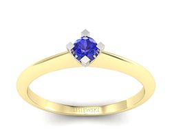 Pierścionek z szafirem żółte i białe złoto - P15300zbszc