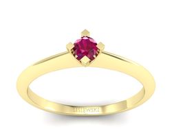 Złoty pierścionek z rubinem żółte złoto - P15300zr