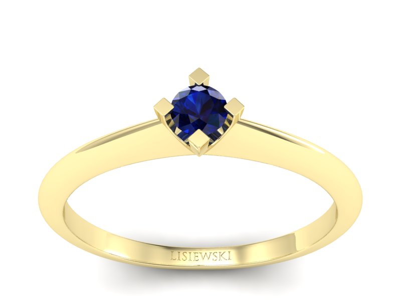 Złoty pierścionek z szafirem żółte złoto - P15300zsz - 1
