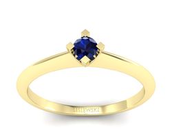 Złoty pierścionek z szafirem żółte złoto - P15300zsz