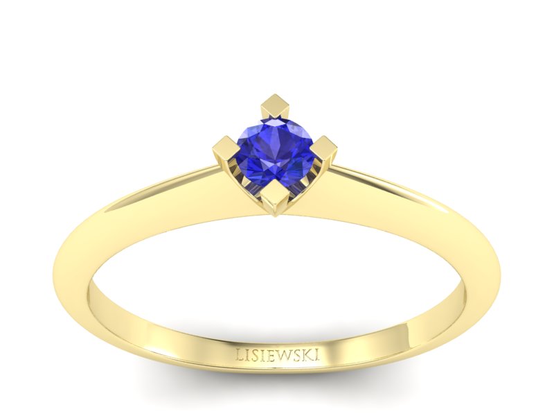Złoty pierścionek z szafirem żółte złoto szafir - P15300zszc - 1