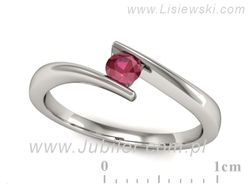 Złoty Pierścionek z rubinem białe złoto próby 585 - P15302br