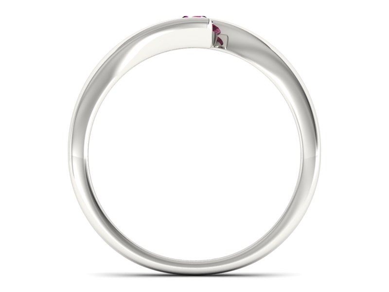 Złoty pierścionek z rubinem białe złoto - P15302br - 2