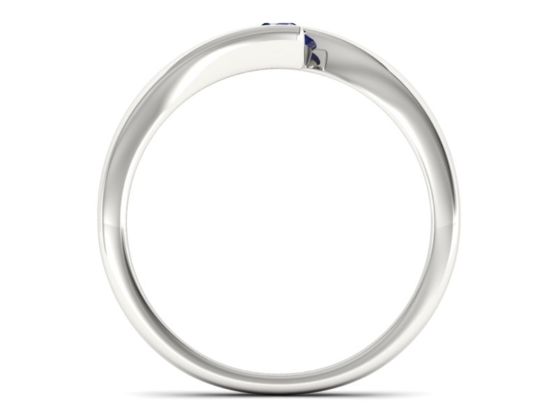 Złoty pierścionek z szafirem białe złoto - P15302bsz - 2