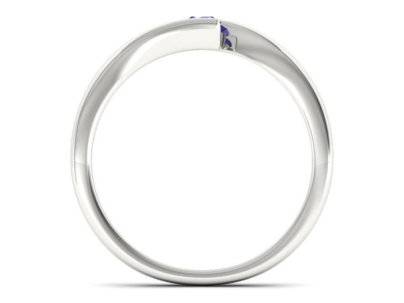 Złoty pierścionek z szafirem białe złoto - P15302bszc - 2
