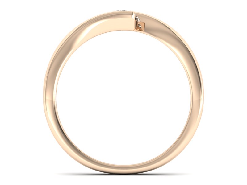 Złoty pierścionek z brylantem różowe złoto - P15302c